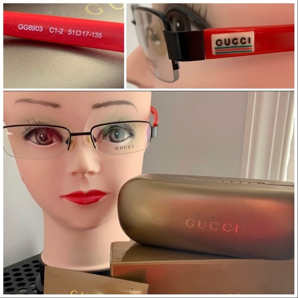 Gucci Accessories Gucci Eyeglasses Gg893 Rectangular Red Frames 5